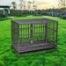 37 L Black Heavy Duty Metal Dog Cage with 4 Universal Wheels