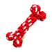 1pc Weaving Dog Chew Rope Bone Shaped Toys Puppy Cotton Knot Toys Molar Tooth Cleaning Pet Bite Rope Combination Training Set for Pet Dogs(Random Color)