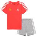 Manchester United adidas Essentials Sport-Set – leuchtendes Rot/Weiß/Mittelgrau meliert – Baby