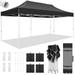 SANOPY 10x20 Pop up Canopy Tent Heavy Duty Party Tent Easy Set-up Instant Commercial Folding Outdoor Waterproof & UV 50+ Party Wedding Gazebo w/Roller Bag 4 Sandbag (Upgraded Frame & Windproof) Black