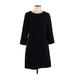 Banana Republic Casual Dress - Shift Crew Neck 3/4 sleeves: Black Print Dresses - Women's Size 10