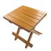 Whitecap 60034 Teak Groove Top Fold-Away Table/Stool