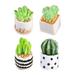 4 Pcs Potted Prickly Pear Fake Cactus Bonsai Office Desk Decor Indoor Plants Artificial Succulent Mini Faux Miniature