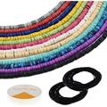 3000 Heishi Beads For Jewelry Making Aduls 12 Fla Ceramic Clay Bead Srands 4Mm hin African Disc Spacers For Necklace Chokers Braceles Ankles (hin Earhy ones)