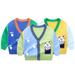 CSCHome Boys Girls Cardigan Sweater Color Block Sweater Unisex Newborn Long Sleeve Button down Cardigan Sweater Outerwear 1-7Y