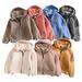 Hot Sale Jacket Toddler Girls Boys Fleece Bomber Jacket with Hoodie Thick Plush Cotton Coat Fall/Winter Warm Cashmere Windproof Jackets Middle & Large Children s Zipper Coat qILAKOG Pink6-7 Years