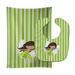 Fairy Green Stripes Baby Bib & Burp Cloth