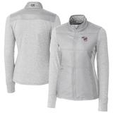 Women's Cutter & Buck Gray Iowa Cubs Stealth DryTec Hybrid Quilted Full-Zip Windbreaker Jacket