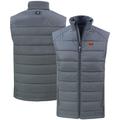 Men's Cutter & Buck Gray Washington Commanders Primary Mark Evoke PrimaLoft Hybrid Eco Softshell Recycled Full-Zip Vest