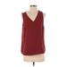 Nine West Sleeveless Blouse: Burgundy Tops - Women's Size Small