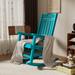 CHERIE HOME Adirondack Rocking Chair with High Backrest, HIPS All Weather Outdoor and Indoor Rocking Chair