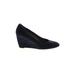 Bandolino Wedges: Blue Print Shoes - Women's Size 7 1/2 - Almond Toe