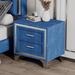 2-Drawer Nightstand with Metal Legs for Bedroom, Mid Century Velvet Bedside Table Nightstand with 2 Storage Drawers