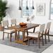 [Solid Wood Dining Table Set] Rustic 5-piece Dining Table Set with 4 Upholstered Chairs