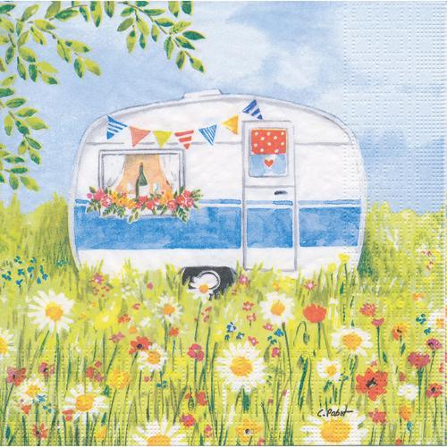 Serviettes en papier ""caravane"", 33 x 33 cm, 20 pièces