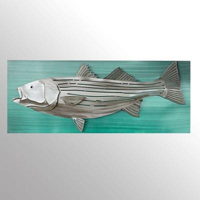 Striped Bass Fish LED Wall Sculpture Silver , Silver