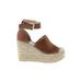 Marc Fisher LTD Wedges: Espadrille Platform Summer Brown Print Shoes - Women's Size 7 - Round Toe