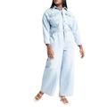 Plus Size Women's Denim Jumpsuit by ELOQUII in Light Wash (Size 14)