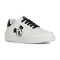 Sneaker GEOX "J WASHIBA GIRL E" Gr. 33, schwarz-weiß (weiß, schwarz) Kinder Schuhe Sneaker Slip On Sneaker, Schlupfschuh, Slipper mit Mickey Mouse Print