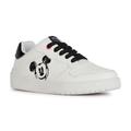 Sneaker GEOX "J WASHIBA GIRL E" Gr. 38, schwarz-weiß (weiß, schwarz) Kinder Schuhe Sneaker Slip On Sneaker, Schlupfschuh, Slipper mit Mickey Mouse Print