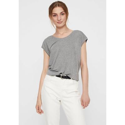 T-Shirt PIECES "PC BILLO", Damen, Gr. L (40), grau (light grau melange), Jersey, Obermaterial: 85% Viskose, 10% metallisierte Fasern, 5% Elasthan, Glitzermuster, gestreift, geringelt, modisch, bequem hüftlang, Rundhals, Kurzarm, Shirts, mit... Image