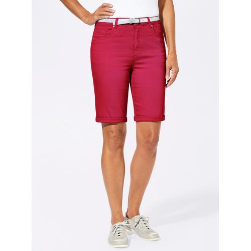 Jeansbermudas CASUAL LOOKS Gr. 40, Normalgrößen, rot Damen Jeans