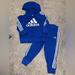 Adidas Matching Sets | Adidas 24 Months Royal Blue Zip Up Hoodie With Pants Set Outfit. | Color: Blue | Size: 18-24mb