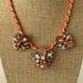 J. Crew Jewelry | J Crew Statement Necklace Rhinestone Clusters Pink Orange White Crewcuts | Color: Gold/Pink | Size: Os