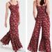 American Eagle Outfitters Pants & Jumpsuits | American Eagle Outfitters Red & White Floral Print Tiered Wide Leg Jumpsuit Sz 2 | Color: Red/White | Size: 2