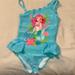 Disney Swim | Disney Ariel One Piece Swimsuit For Girls Size 5/6 | Color: Blue/Pink | Size: 5/6