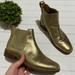 Madewell Shoes | Madewell Ainsley Chelsea Slip On Ankle Boots Booties Gold Leather Women’s Size 6 | Color: Gold | Size: 6