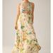 Anthropologie Dresses | Anthropologie Crewneck Embroidered Maxi Dress | Color: Cream/Orange | Size: 4