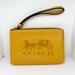 Coach Bags | Coach Corner Zip Leather Wristlet Wallet Yellow Mustard Color | Color: Yellow | Size: Os