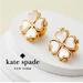 Kate Spade Jewelry | Kate Spade New York Legacy Logo Earrings In Gold-Plated Sterling Silver | Color: White | Size: Os