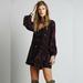 Free People Dresses | Free People Lucky Loosey Black Floral Tassel Tie Mini Tunic Dress Size Xs | Color: Black/Purple | Size: Xs