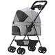 Pet Stroller Cat Dog Carrier 4 Wheels Jogger Strolling Cart for Medium Small Dogs Cats Travel Folding Puppy Stroller with Cup Holder Removable Liner (Gray(Grey)) (Gray(Grey))