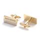 Men's shirt cufflinks gold-plated French diamond cufflinks rectangular men's cufflinks wedding business cufflinks