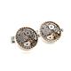 Transparent glass inlaid mechanical clock cufflinks for men and women