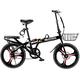 Foldable Bicycle, Folding Mountain Bike, High-Carbon Steel Folding Bike Suspension Bicycle, with Dual Disc Brake Easy Folding City Bicycle, for Men Women Teenager (A 16in)