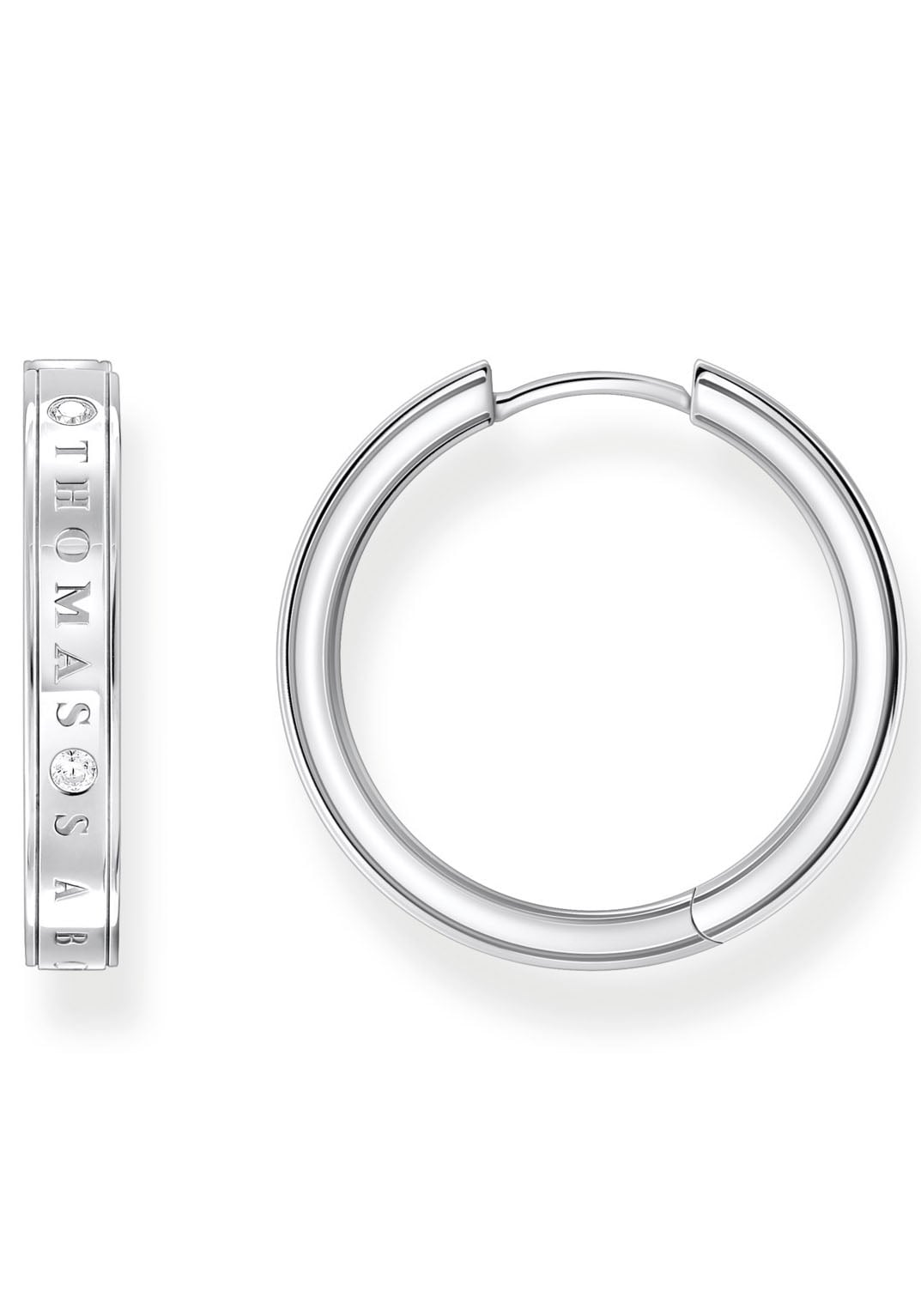 Paar Creolen THOMAS SABO "weiße Steine, CR714-051-14", bunt (silberfarben, weiß, kristallweiß), Ohrringe, Damen, Silber 925 (Sterlingsilber), mit Zirkonia (synth.) Image