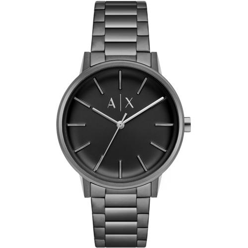 Quarzuhr ARMANI EXCHANGE Armbanduhren grau (anthrazit) Herren Armbanduhr, Herrenuhr, analog, Edelstahlarmband