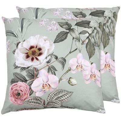 Dekokissen GO-DE "Klara", grün (salbei), B:48cm L:48cm, Baumwolle, Polyester, Dekokissen_Sitzkissen_Kissenhüllen, 2er Set, 48x48 cm Image