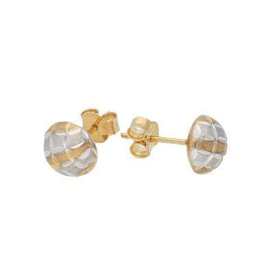 Paar Ohrstecker VIVANCE "Ohrstecker bicolor", gelb (gelbgold 375), Ohrringe, Damen, Gelbgold 375, diamantiert/satiniert Image