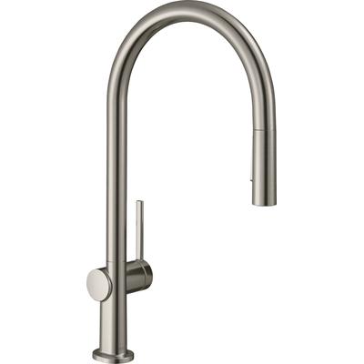 Küchenarmatur HANSGROHE "Talis M54", silber (edelstahl finish), H:435cm T:26,3cm, Armaturen, 210 Ausziehbrause 2 Strahla