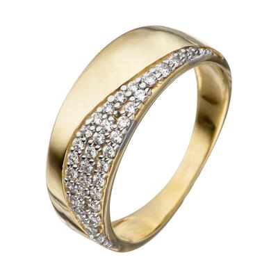 Goldring JOBO Gr. 52, gold (gelbgold 333), Fingerringe, Damen, 52, Gelbgold 333, 333 Gold mit 34 Zirkonia Image