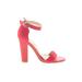 Shoe Republic LA Heels: Pink Print Shoes - Women's Size 6 - Open Toe
