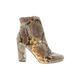 Steve Madden Boots: Yellow Snake Print Shoes - Women's Size 8 - Almond Toe