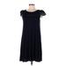 Ann Taylor LOFT Casual Dress - A-Line Scoop Neck Short sleeves: Blue Solid Dresses - Women's Size Medium