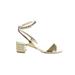 Tod's Heels: Gold Solid Shoes - Women's Size 38.5 - Open Toe