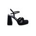 Zara Heels: Black Print Shoes - Women's Size 41 - Open Toe